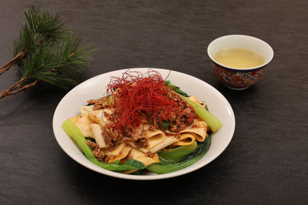Biang biang noodles refer to a local dish in Shaanxi Province, China.の写真素材