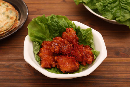 Yangnyeom Chicken, a Korean classicの写真素材