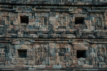 Plaosan Temple, a Buddhist temple relic of the ancient Mataram kingdom with a magnificent building...
