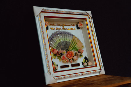 Wedding dowry box with Indonesian culture. The dowry is in the form of a frame containing money that...