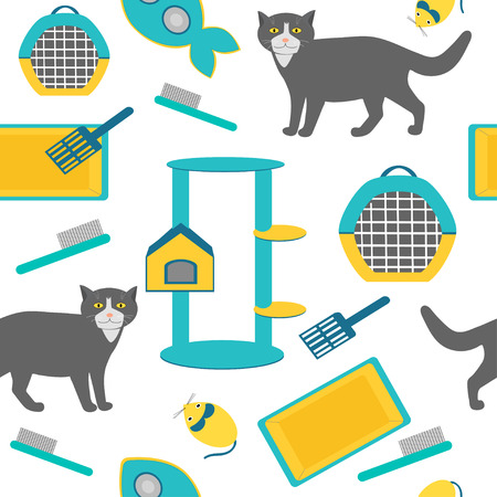 Cats seamless patternのイラスト素材