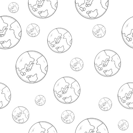 Earthes seamless patternのイラスト素材