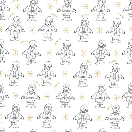 Santa seamless pattern. New Year and Christmas backgroundのイラスト素材