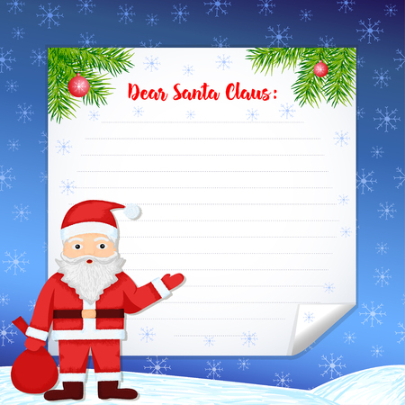 Creative letter to Santa Claus. Colorful Christmas backgroundのイラスト素材