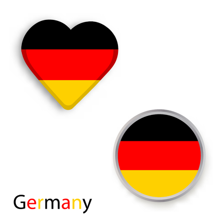 German flag in the shape of a heart and a circle vector illustationのイラスト素材