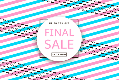 Final Sale. Creative template for poster, banner, business card and other designs. Geometric background. Vector illustration.のイラスト素材