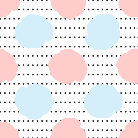 Soft colored seamless pattern with abstract dot on the white background. Vector illustration. のイラスト素材