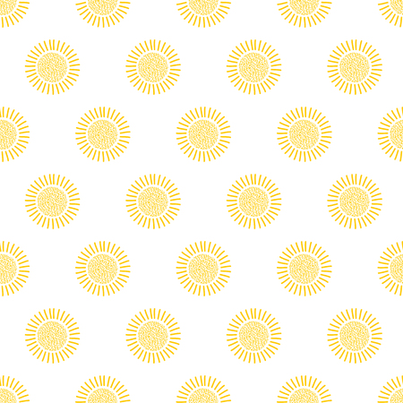 Seamless pattern from the yellow sun. Colorful background. Vector illustrationのイラスト素材