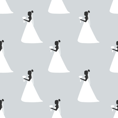Seamless pattern with bride. Vector illustrationのイラスト素材