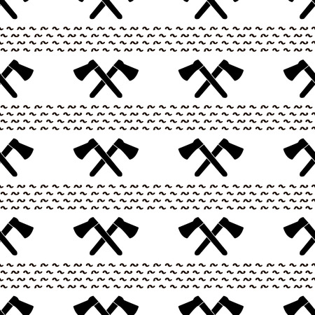 Seamless pattern with black ax. Vector illustrationのイラスト素材