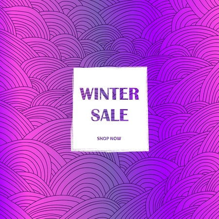 Winter sale poster. Abstract purple background.のイラスト素材