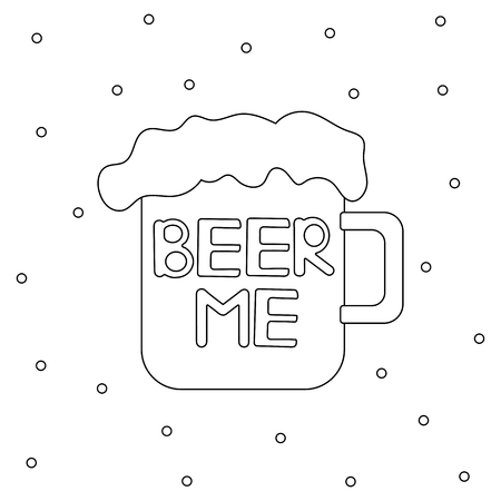Beer me poster. Vector illustrationのイラスト素材