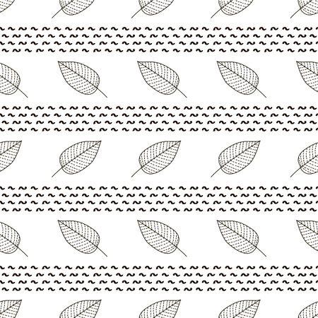 Seamless pattern with leaves. Vector illustrationのイラスト素材