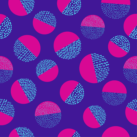 Colorful seamless pattern with circles. Bright colors background. Vector illustration.のイラスト素材