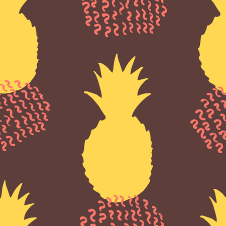 Seamless pattern with pineapples. Creative background. Vector illustrationのイラスト素材