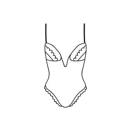 Women underwear. Lingerie. Hand drawn. Vector illustration.のイラスト素材
