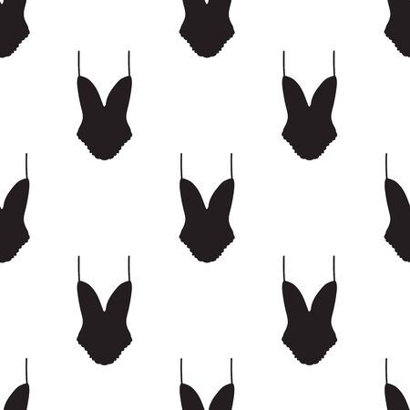 Seamless pattern with women underwear. Lingerie background. Hand drawn. Vector illustration.のイラスト素材