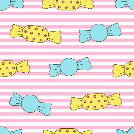 Candy seamless pattern. Lollipops background. Sweets. Colorful candies.のイラスト素材