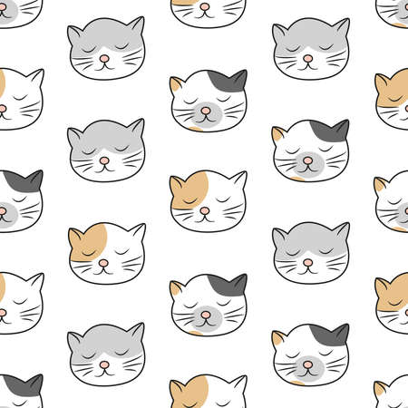 Cat seamless pattern. Cute animal. Vector illustration.のイラスト素材