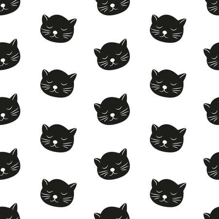 Cat seamless pattern. Cute animal. Vector illustration.のイラスト素材