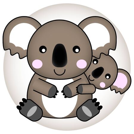 Parent and child's illustration of a cute koalaのイラスト素材