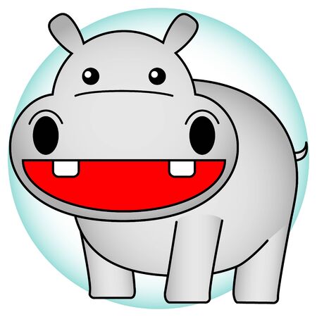 Illustration of a cute hippopotamusのイラスト素材