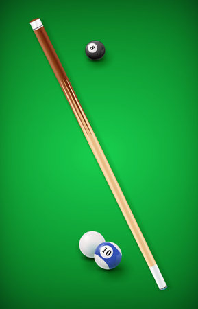 Billiard balls in a pool table. EPS 10