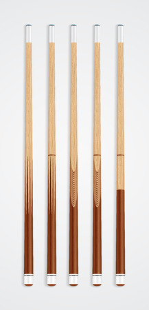 Billiard cue sticks on white background.のイラスト素材