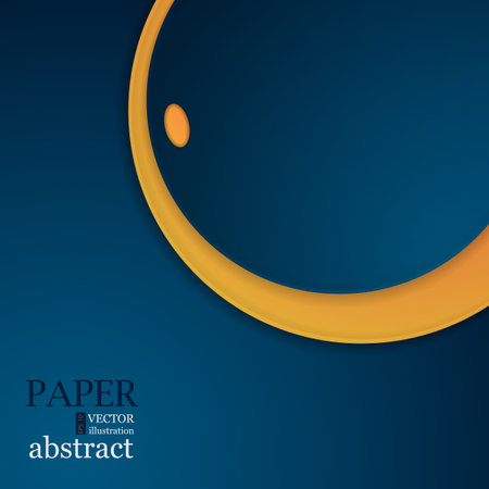 Blue and yellow vector background curve line with space overlap layer color for text and message modern artwork designのイラスト素材