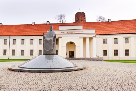 Vilnius, Lithuania  October 27, 2012 - statue of King Mindaugas, near the National Museum of Lithuania,  after him located the tower of Gedymin, founder of the city of Vilnius のeditorial素材