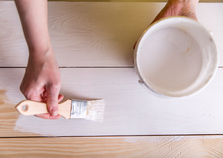 People inks wood board, concept of repair, creative craftsの写真素材