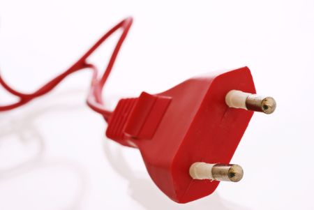Red power plugの写真素材