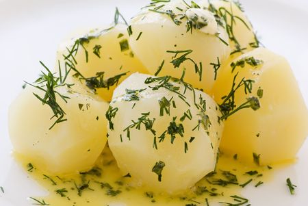 Potatoes in butterの写真素材