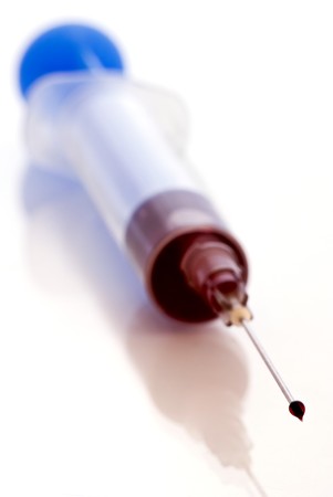 Injection with Bloodの写真素材