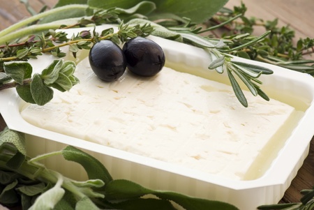 Feta with Olivesの写真素材