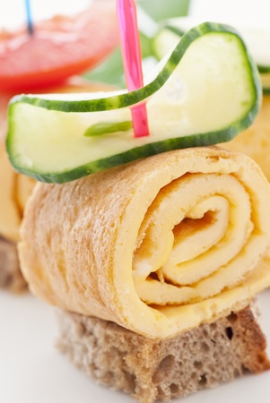 Egg Omelet Skewerの写真素材
