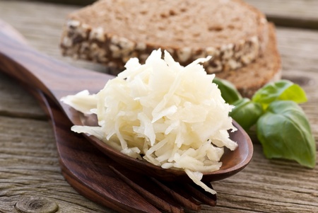 Coleslaw in Spoonの写真素材