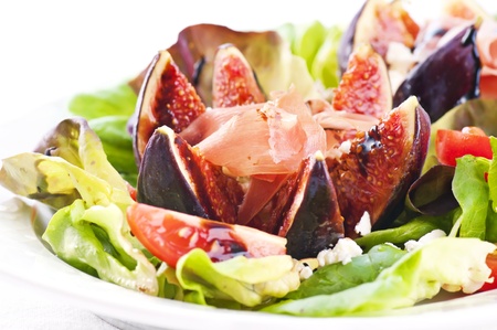 Salad with fig and prosciuttoの写真素材