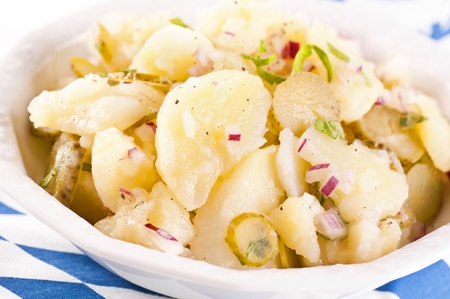 Potato salad with pickled cucumbersの写真素材