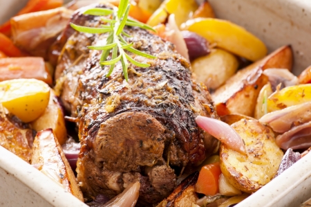 Lamb roast with vegetablesの写真素材