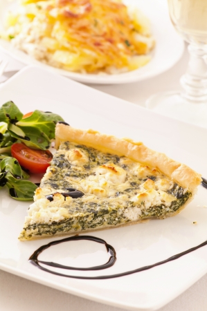 tarte with spinach and fetaの写真素材