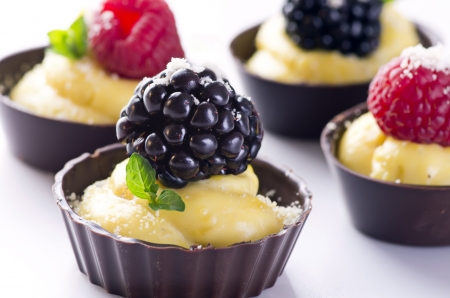 chocolate tartletsの写真素材