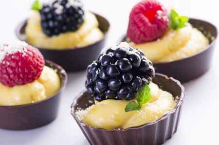 chocolate tartletsの写真素材