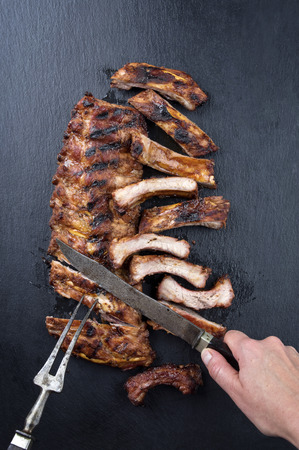 Carving of Spare Ribsの写真素材