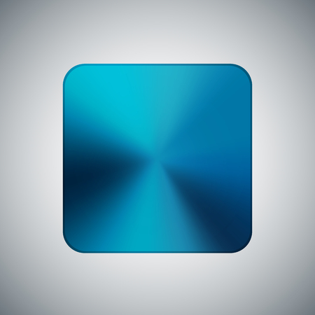 Metallic realistic button template in blue color. Reflective steel tool. Metal texture technical object. Vector illustration. Polygonal icon with light and shadow. Plate glare surface.のイラスト素材