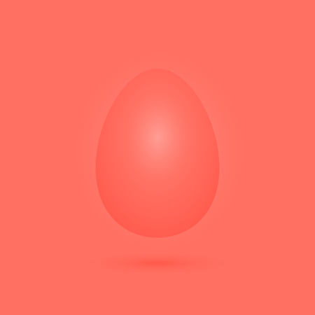 Easter egg in trendy shades of live corals. A template for experiments and indentation.の写真素材