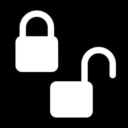 closed and open locks for various uses, for icons, gadgets, security systemsのイラスト素材