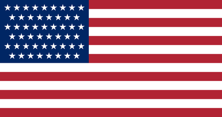 Flag of United States of America with 51st star of Puerto Rico. The US flag in as close as possible to the exact proportions, sizes and colors.のイラスト素材