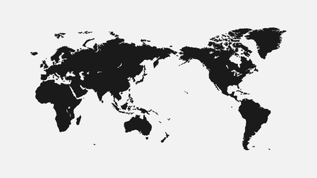 flat world map 1920 x 1080 px. for interior, design, advertising, screen saver, wallpaper, covers, walls, printingのイラスト素材