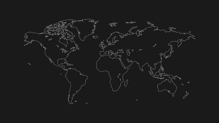 stylish, flat, contour map of the world for interior, design, advertising, screen saver, wallpapers, covers, walls, printingのイラスト素材